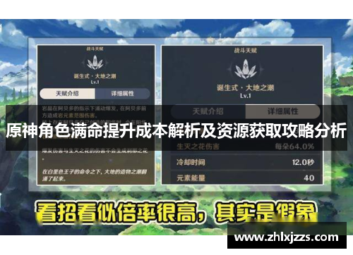原神角色满命提升成本解析及资源获取攻略分析
